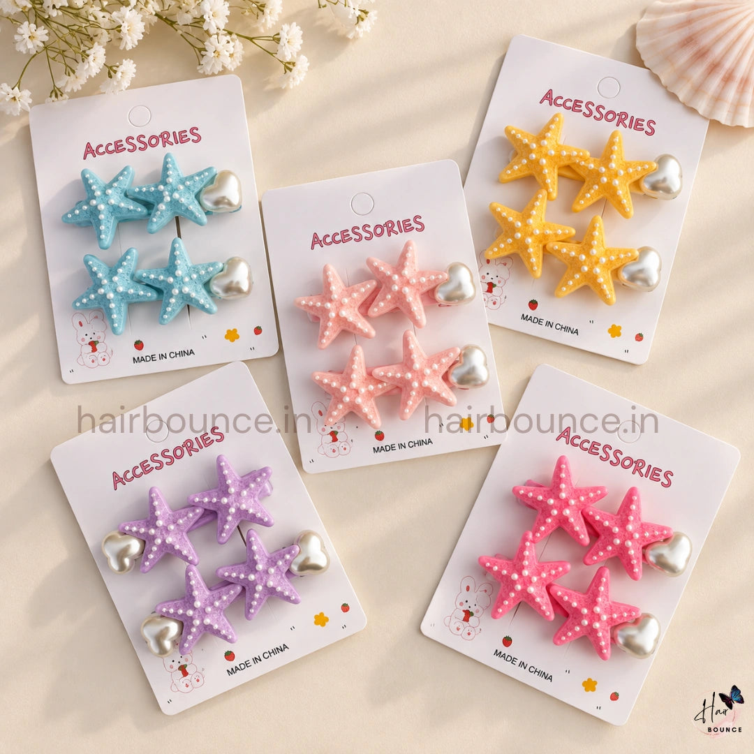 Starfish Alligator Hair Clips for Girls – Pack of 2