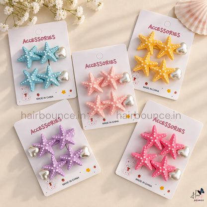 Starfish Alligator Hair Clips for Girls – Pack of 2