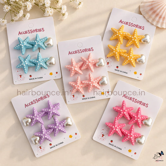Starfish Alligator Hair Clips for Girls – Pack of 2