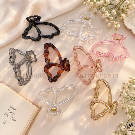 Shinny Butterfly Outline Hair Claw - Medium