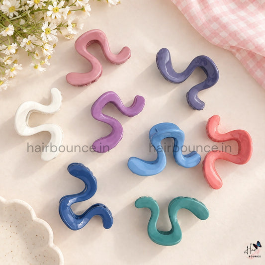 Wave Curve Hair Claw – Medium