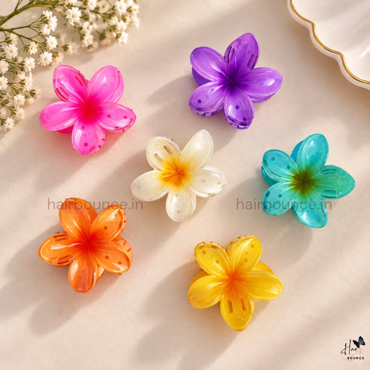 Shiny Lily Flower Hair Claw - Medium