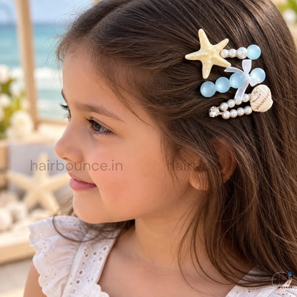 Ocean Pearl Starfish Hair Clip Set – Pack of 3