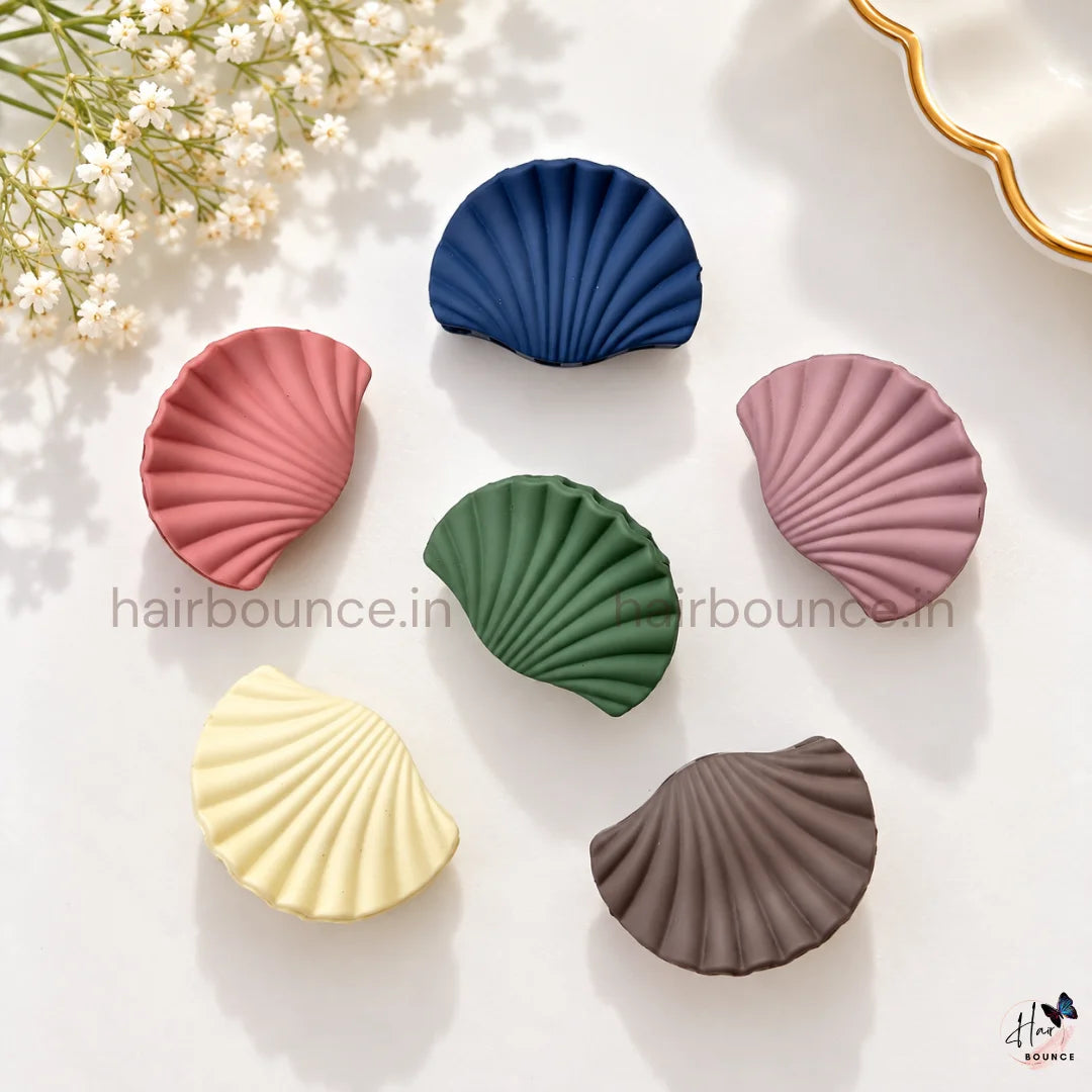 Pastel Garden Matte Seashell Hair Claw Collection – Pack of 6