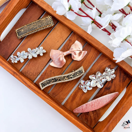 Classic Metal Hair Clip Collection – Pack of 6