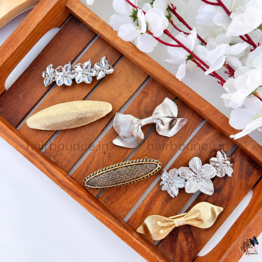 Elegant Metal Hair Clip Collection – Pack of 6