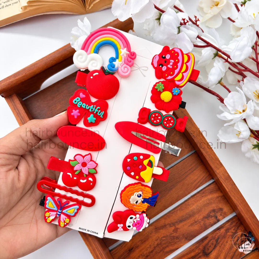 Little Joys Colourful Kids Hair Clip Collection – 14 Pieces