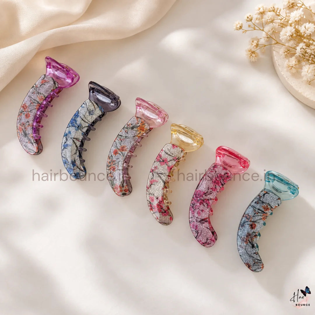 Wildflower Banana Hair Clip - Medium