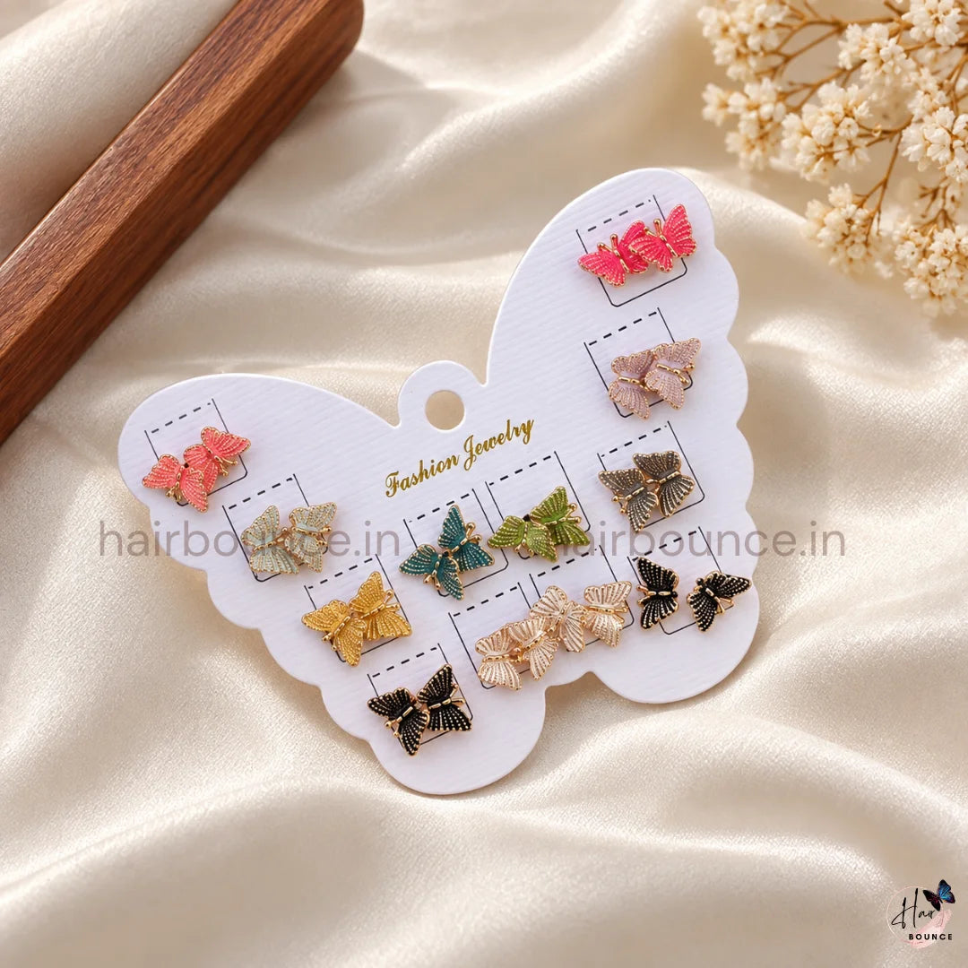 Butterfly Earrings - 12 Pairs