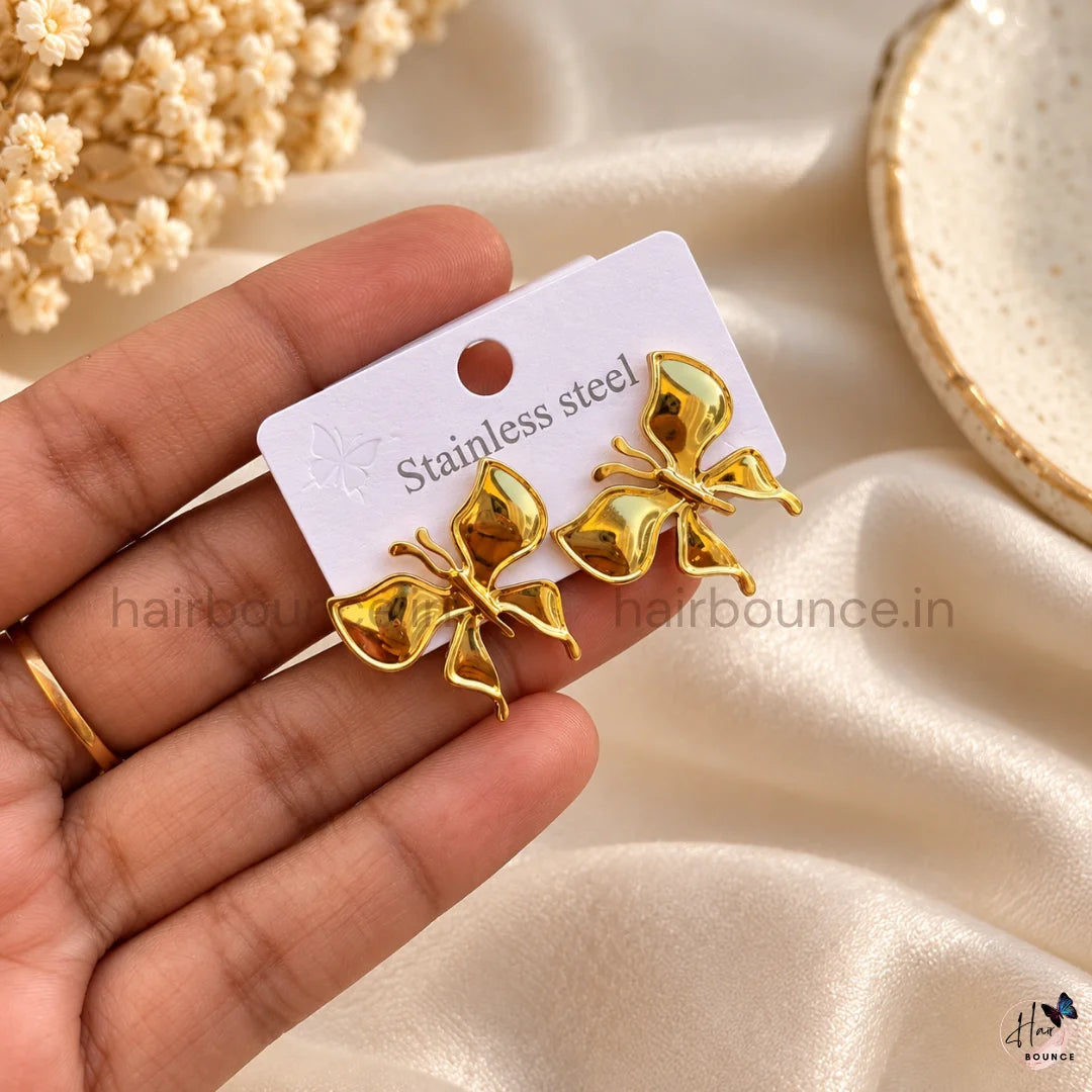 ✨ Golden Butterfly Anti-Tarnish Earrings