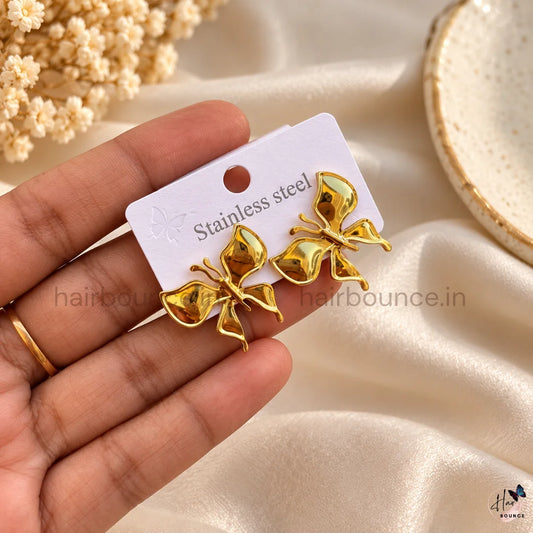 ✨ Golden Butterfly Anti-Tarnish Earrings
