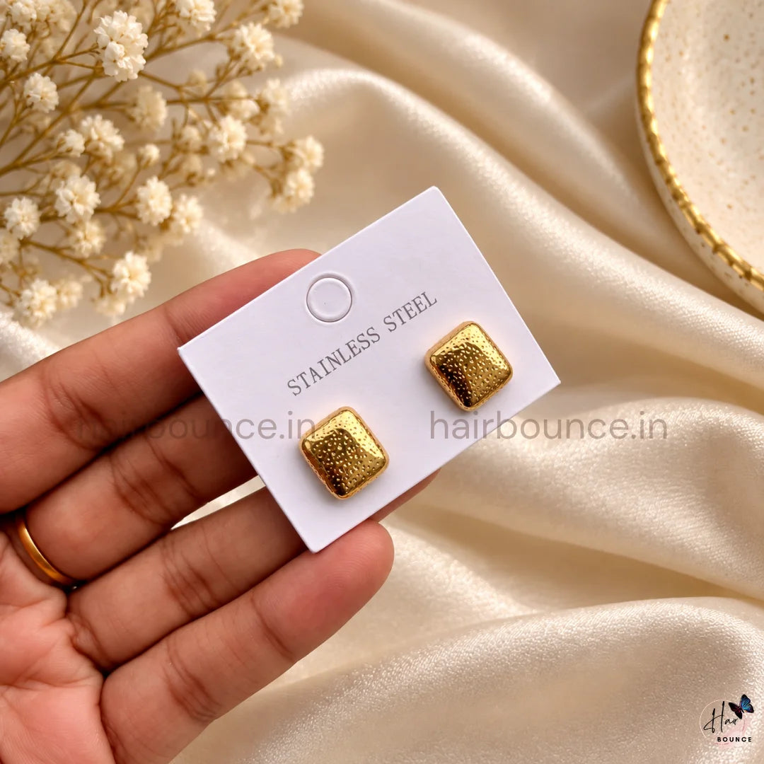 Textured Square Stainless Steel Studs