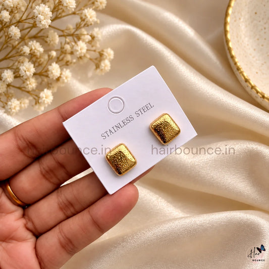 Textured Square Stainless Steel Studs
