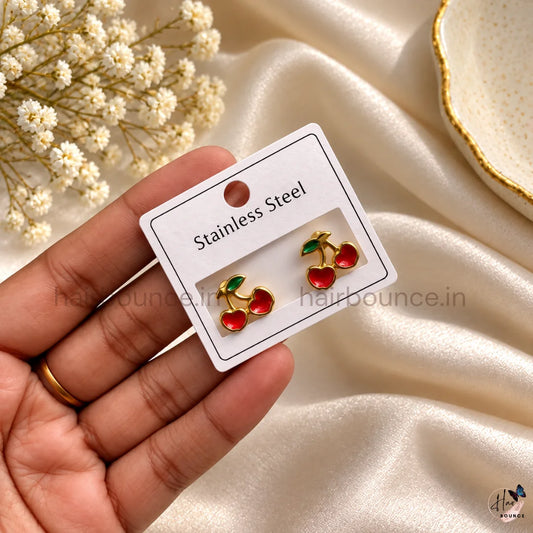 Cherry Pop Stainless Steel Studs
