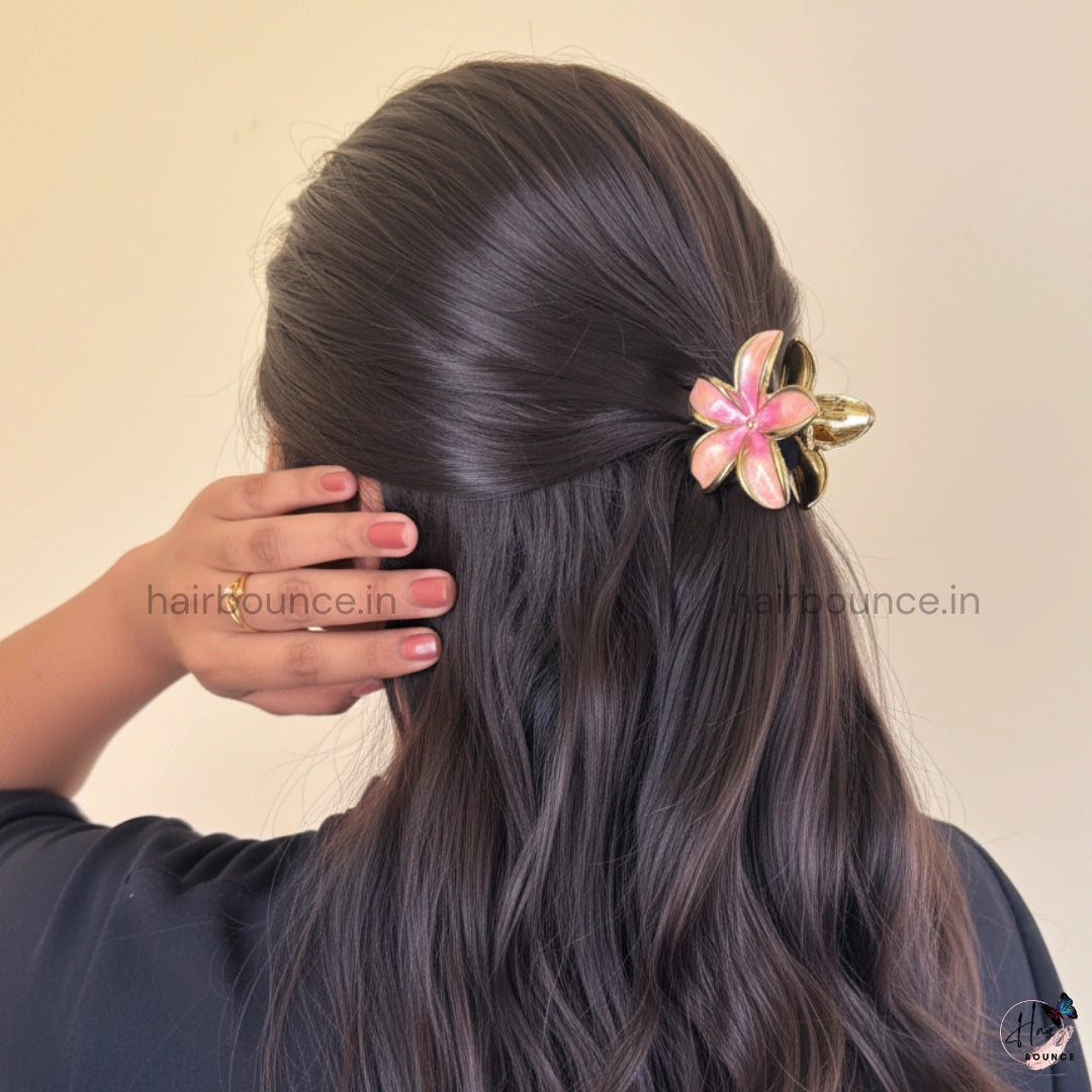 Golden Petal Gloss Hair Claw -  Medium