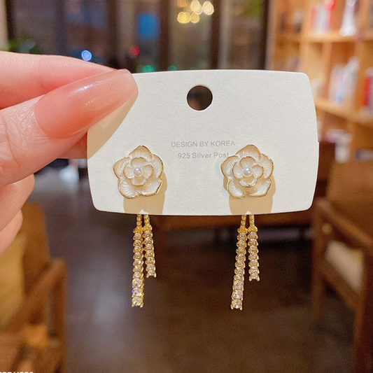 Metal Flower Dangle Earrings