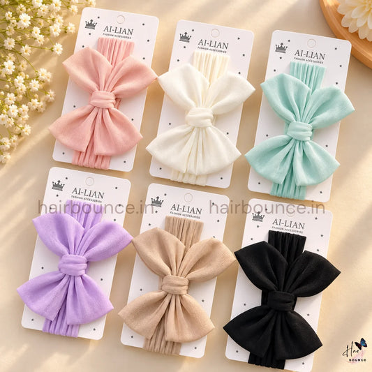 Luxe Satin Bow Newborn Baby Nylon Headband