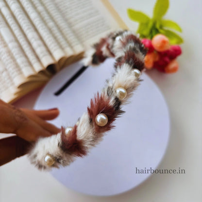 Pearl Fur Headband