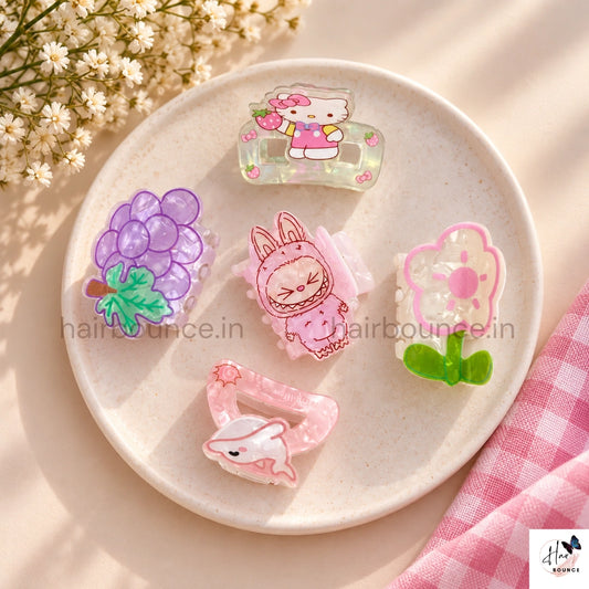 Dreamy Garden Mini Hair Claw Set – Pack of 5
