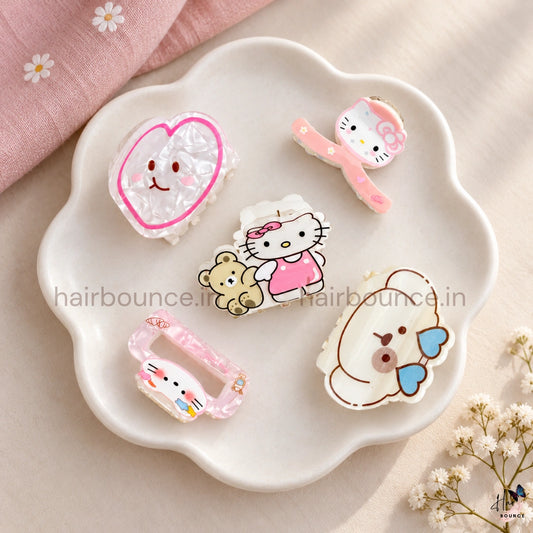 Kitty Cuddles Mini Hair Claw Set – Pack of 5