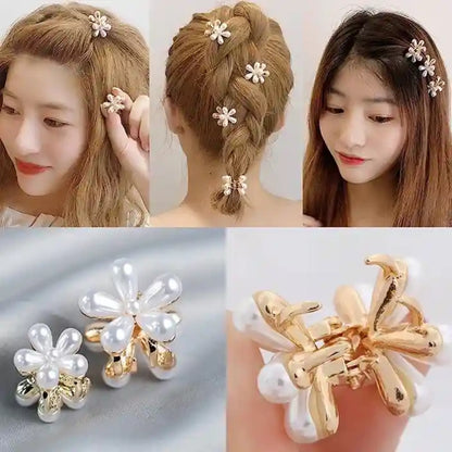 Pearl White Flower Metal Hair Claw