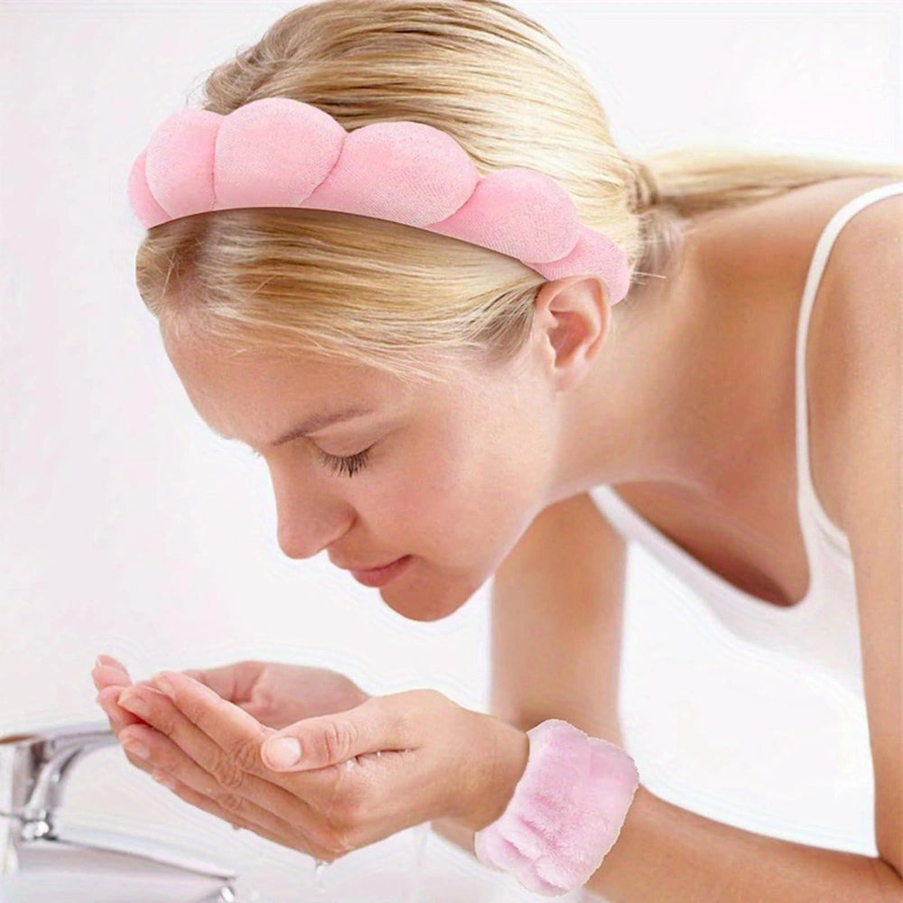 Set of 4 – 1 Hairband, 2 Wrist Bands & 1 Flower Hair Claw