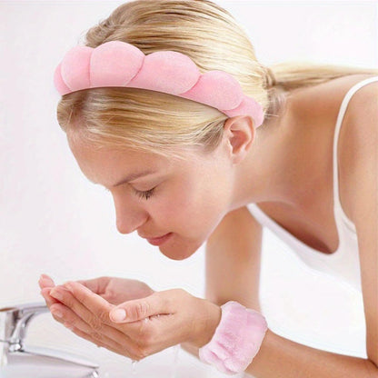 Set of 4 – 1 Hairband, 2 Wrist Bands & 1 Flower Hair Claw