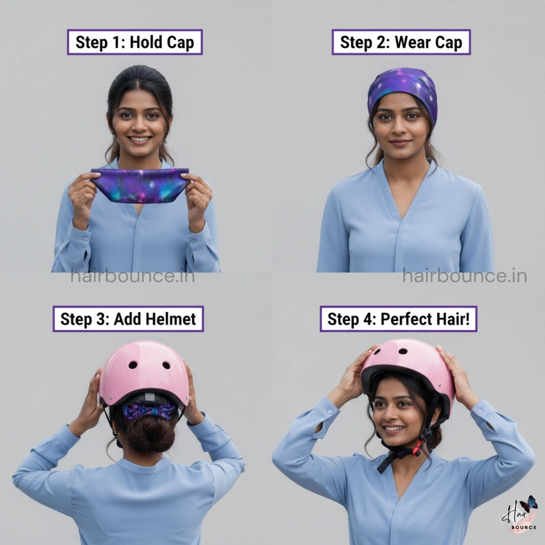 Satin Helmet Cap – Pack of 1 | Available in 4 Shades