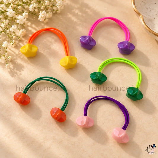 Colour Pop Star Hair Ties – Pack of 5
