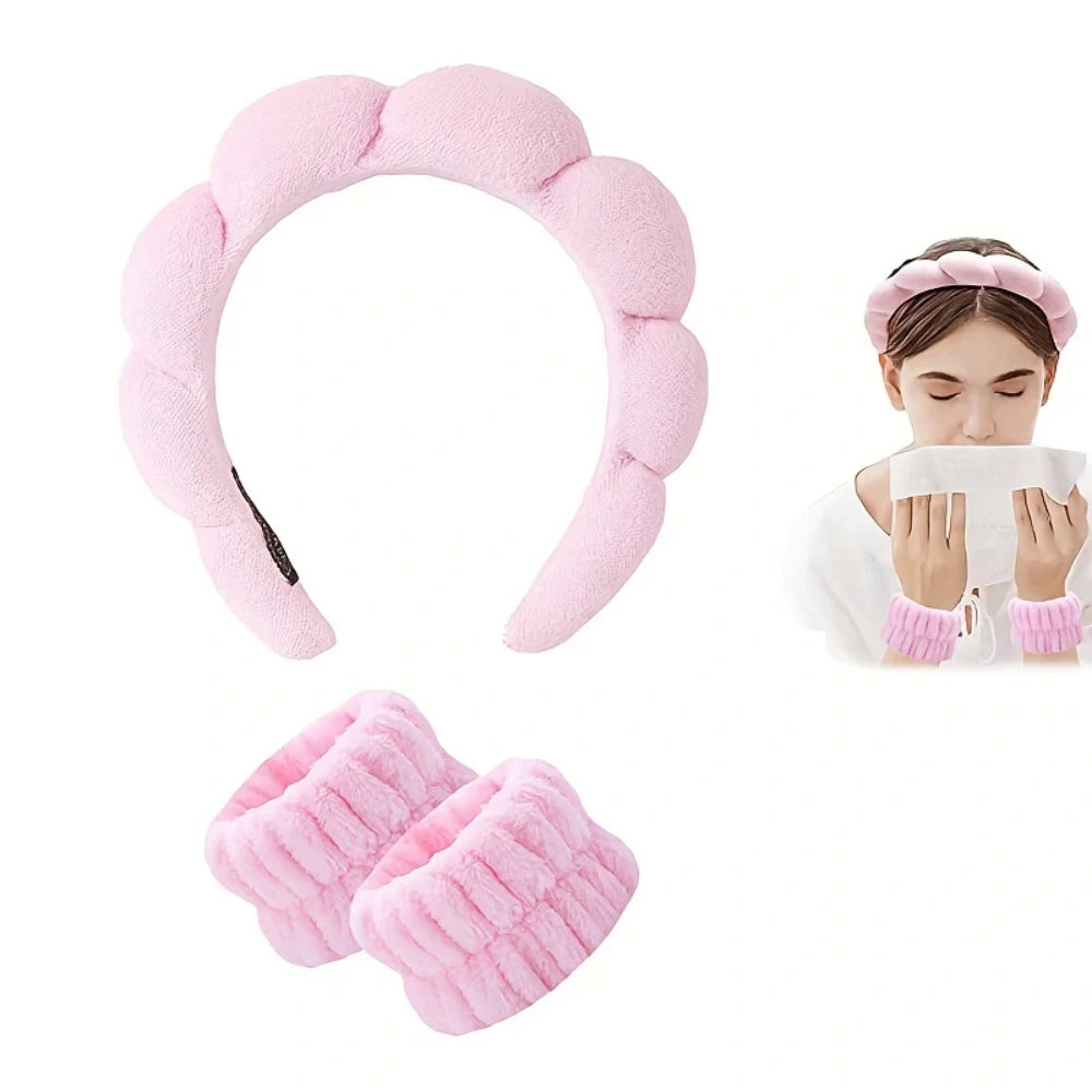 Set of 4 – 1 Hairband, 2 Wrist Bands & 1 Flower Hair Claw