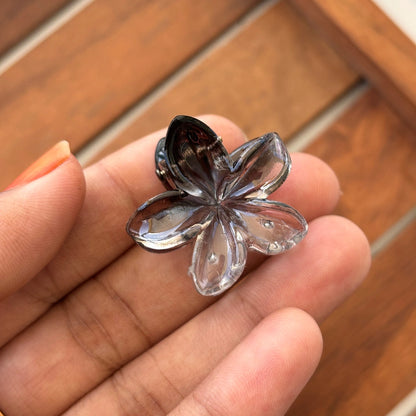 Mini Dual Colour Glassy Flower Hair Claw