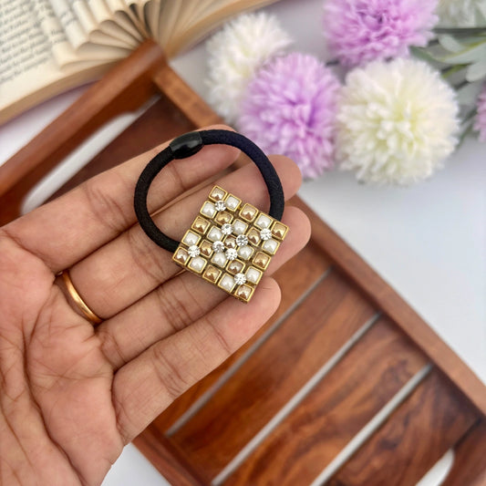 Pearl Square Hair Tie