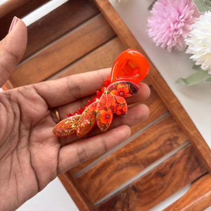 Vibrant Bloom Petal Banana Clip - Medium