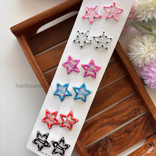 Dotted Colourful Star Tic Tac Clip – Sky Blue Mix