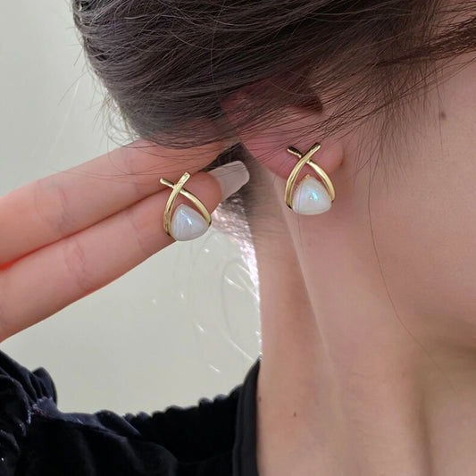 Gold Pearl Beaded Earrings