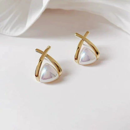 Gold Pearl Beaded Earrings
