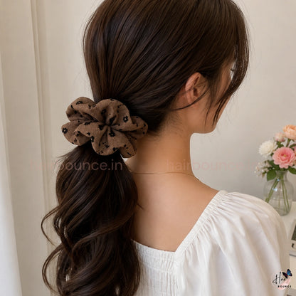Vintage Bloom Fabric Scrunchie – Regular