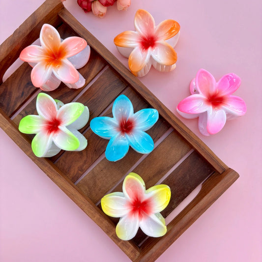 Dual Colour Flower Hair Claw - Large