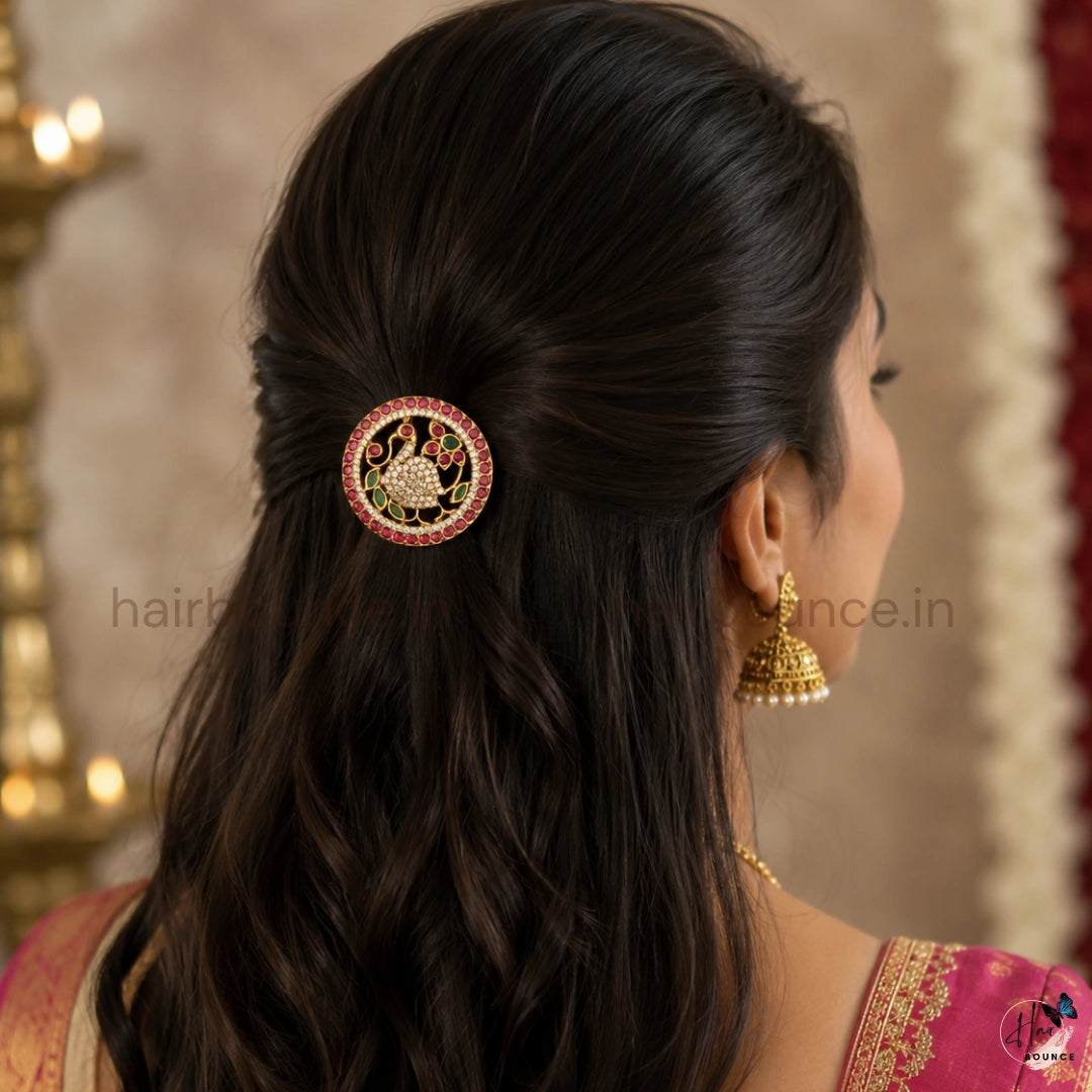 Royal Peacock Temple Hair Pin