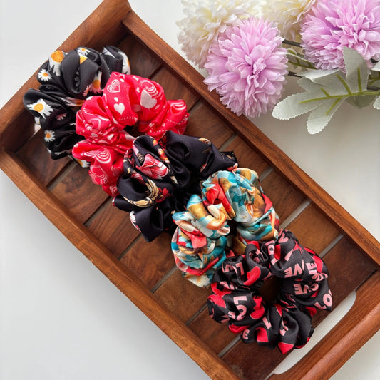 Chic Bloom Scrunchie Set – Pack of 5