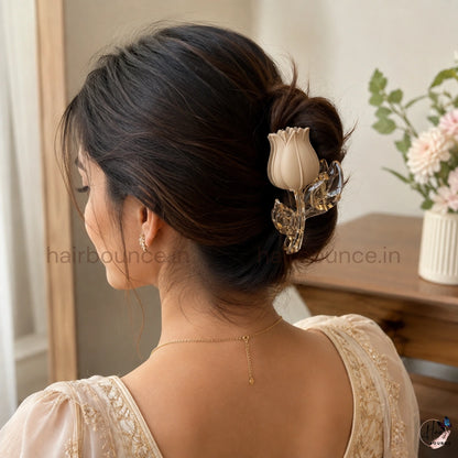Golden Bloom Tulip Hair Claw – Medium