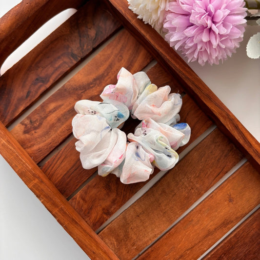Organza Pastel Bloom Scrunchie - Regular