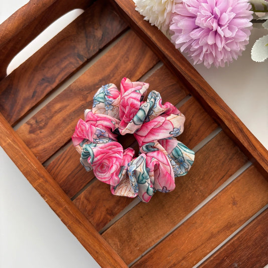 Organza Rose Garden Scrunchie - Regular