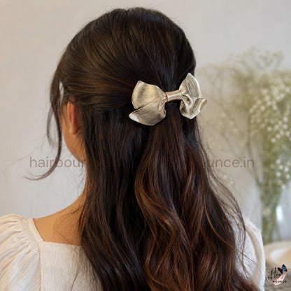 Glam Bow Metallic Hair Clip – Luxe Statement Collection