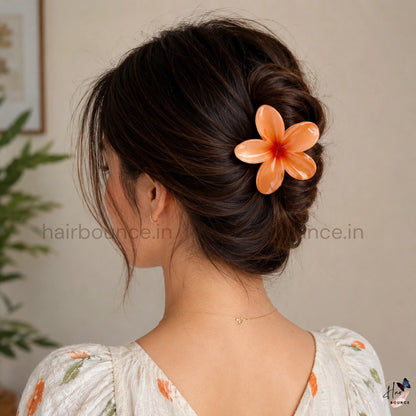 Glossy Floral Hair Claw – Large