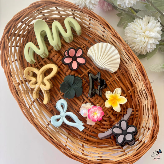 Cute Essentials Hair Accessories Hamper – Assorted Colours (Pack of 10) for Girls & Women