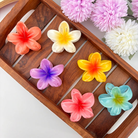 Colourful Glossy Lilly Hair Claw - Medium