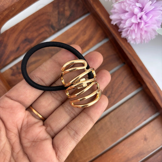 Golden Spiral Ponytail Cuff
