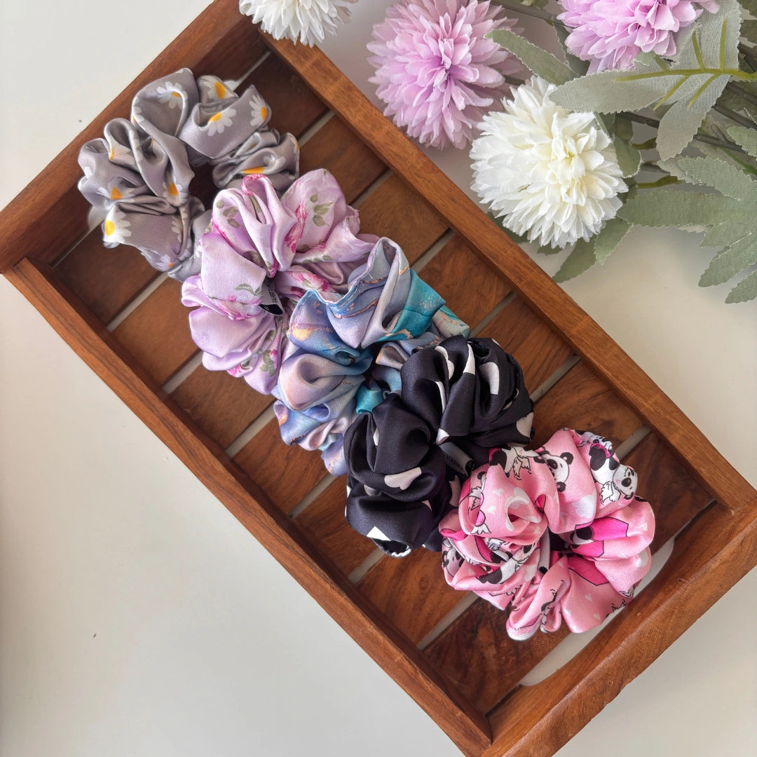 Bloom & Glow Scrunchie Set – Pack of 5 (Regular)