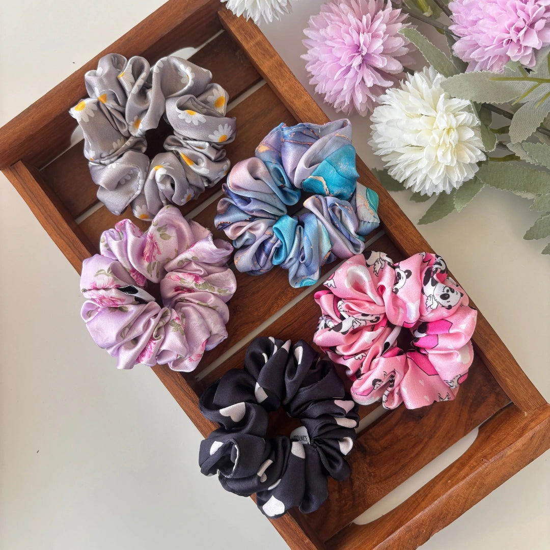 Bloom & Glow Scrunchie Set – Pack of 5 (Regular)